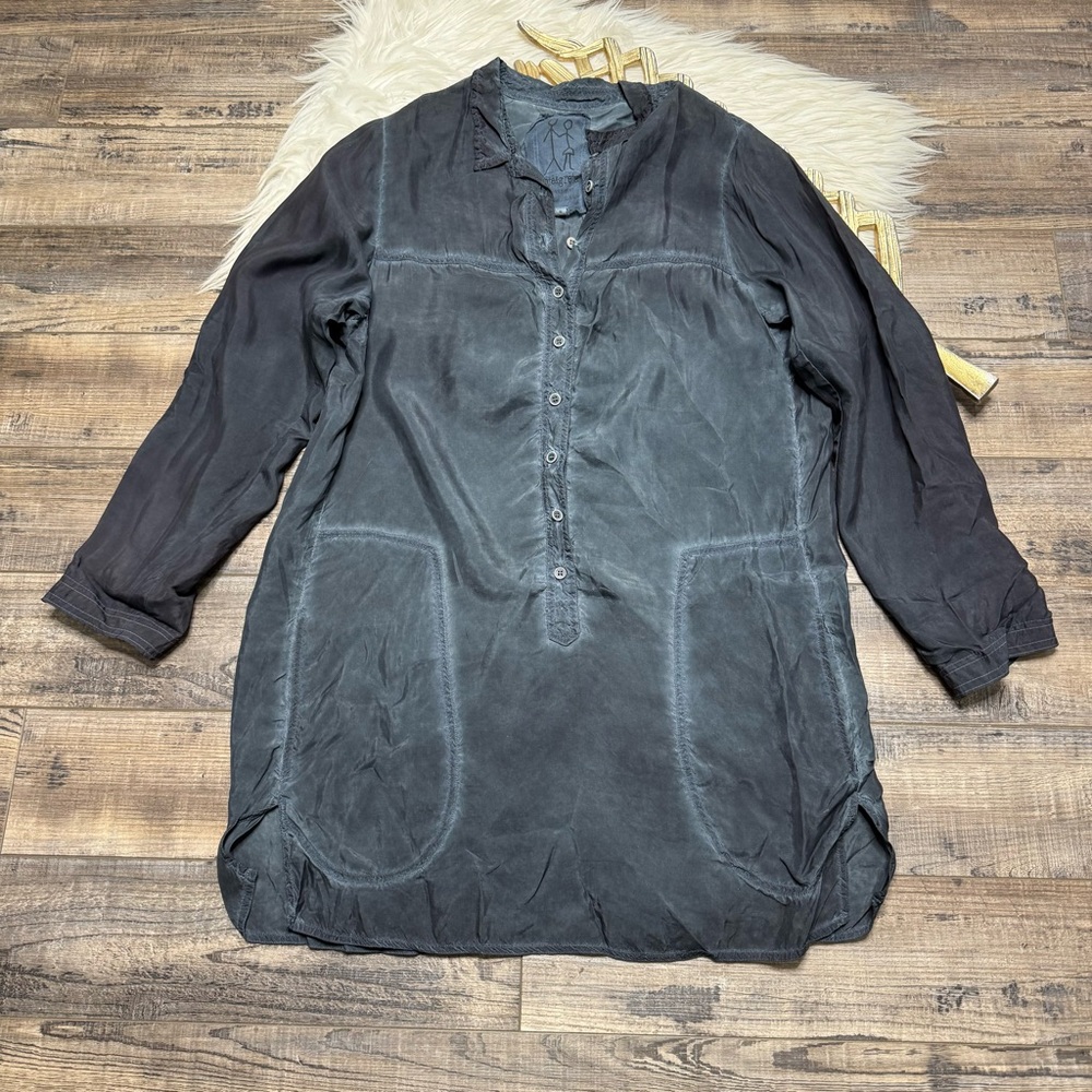 Johnny Was Pete & Grata‎ 1/2  Button-Up Navy Blue Tunic